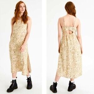 American Eagle Outfitters Printed Midi Slip Dress in  Green Floral Print S NWT